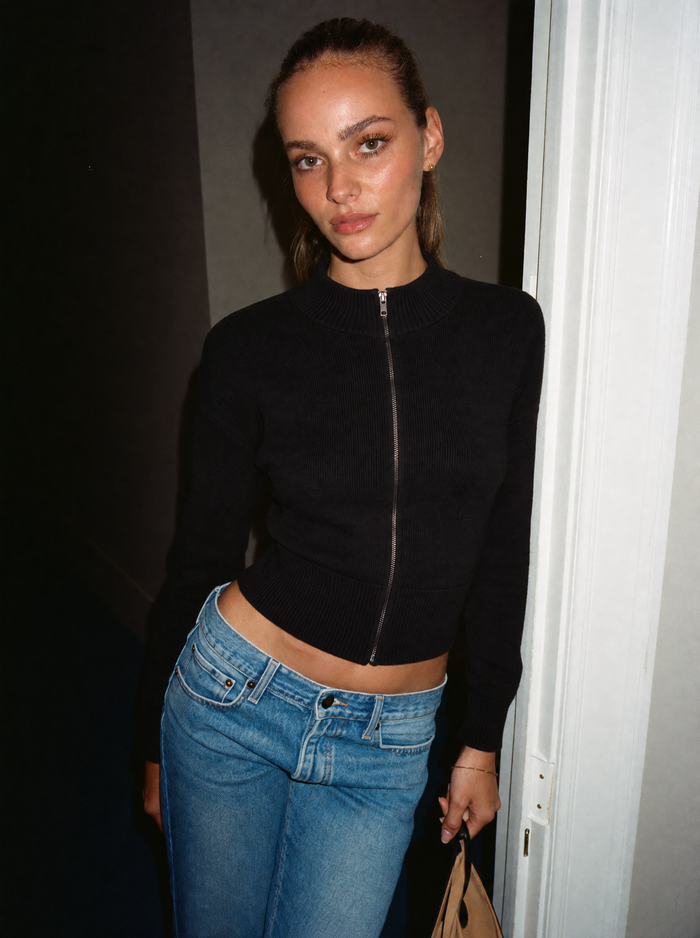 Zip Cardigan. knit