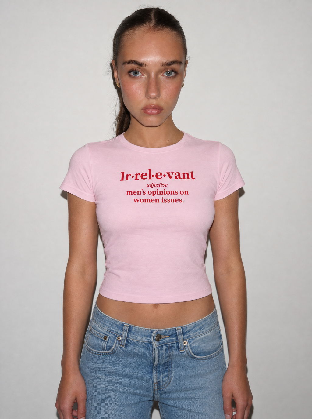 Baby Tee. men's opinions – fit on a model
