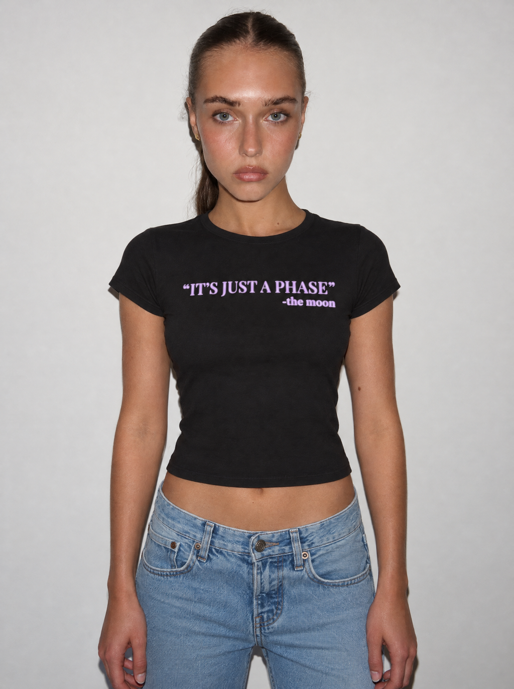 Baby Tee. just a phase – fit on a model