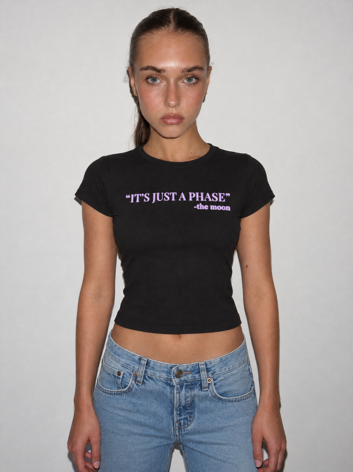 Baby Tee. just a phase – fit on a model