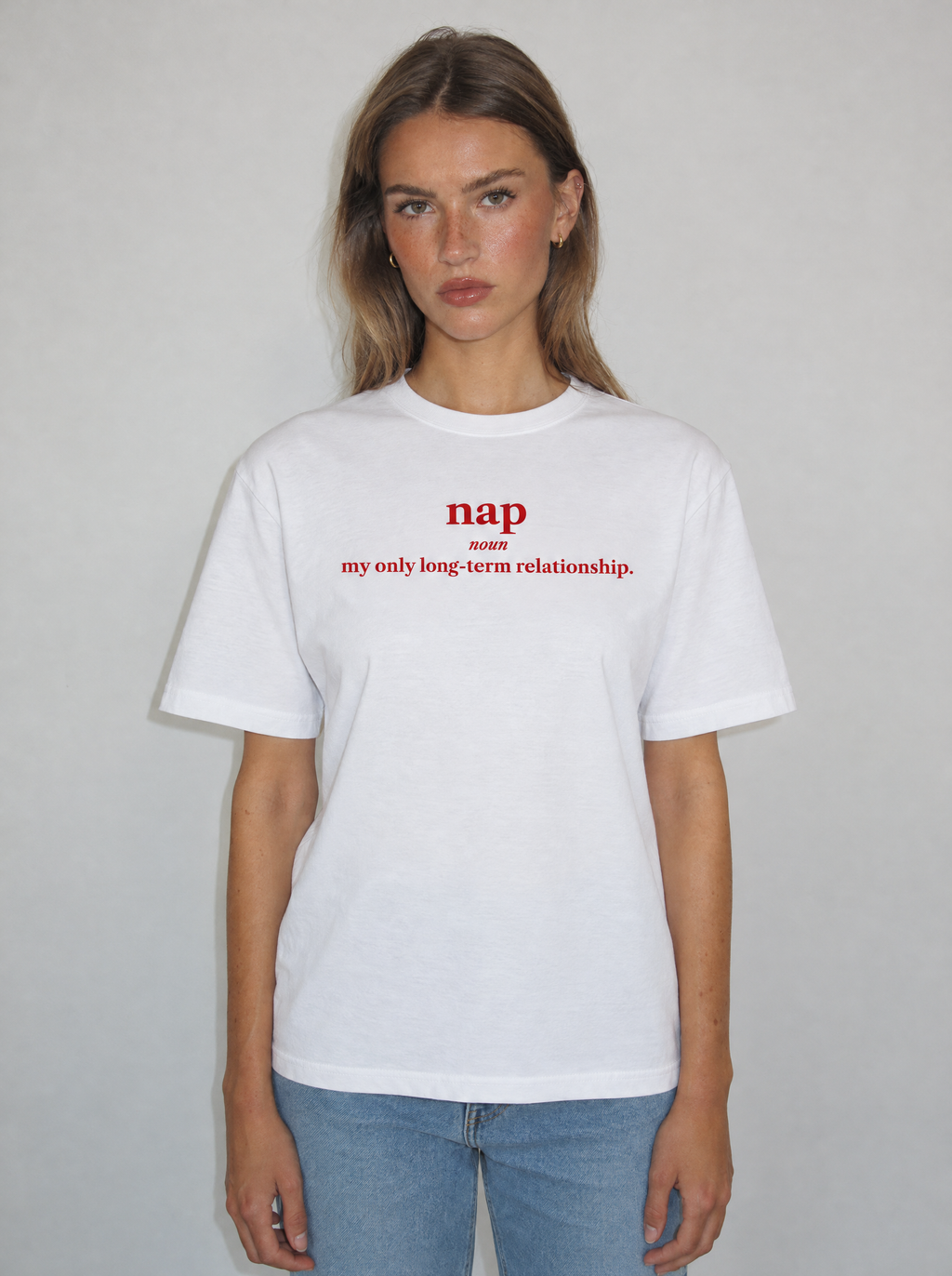 Relaxed Tee. nap – fit on a model