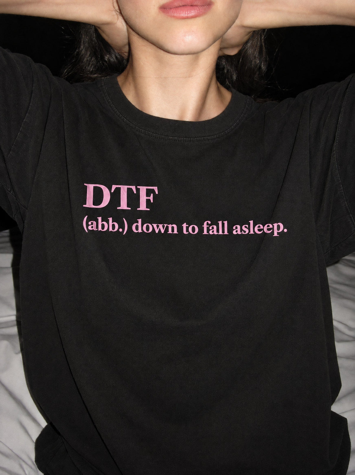 Night Tee. DTF – print close-up