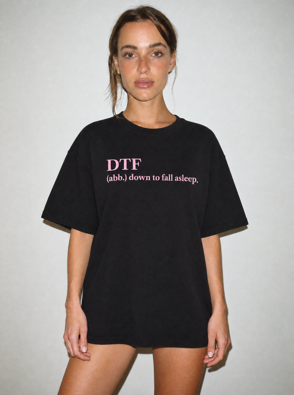 Night Tee. DTF – fit on a model