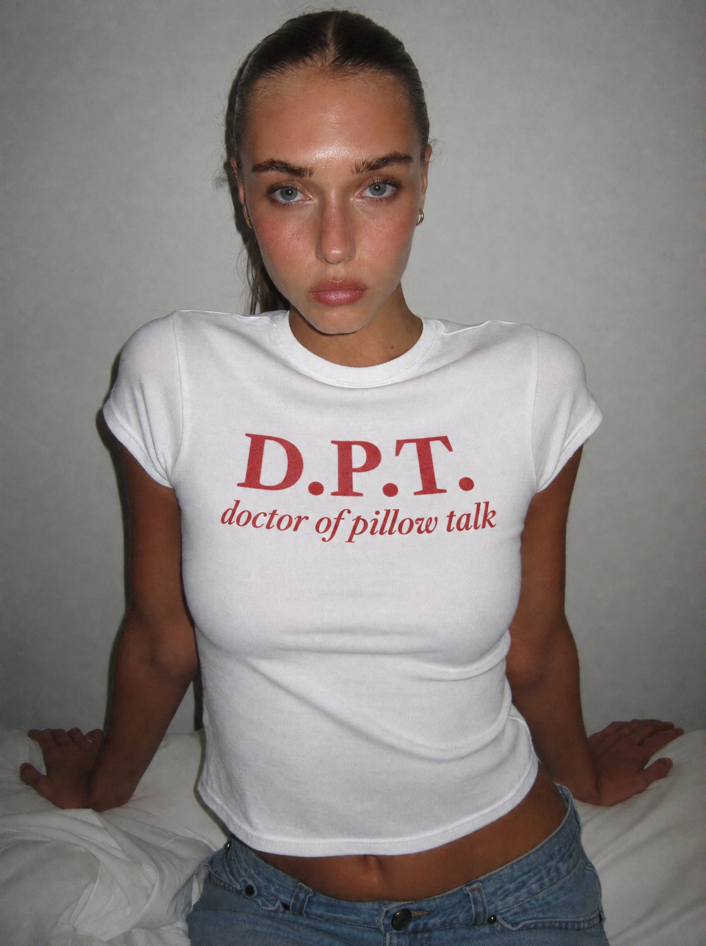 Baby Tee. d.p.t. – worn by a model