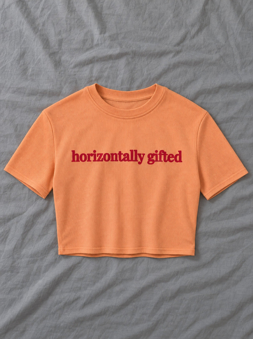 Rib Crop Tee. horizontally gifted – flat lay
