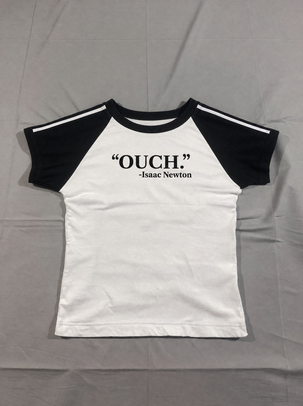 Stripe Raglan Tee. gravity – flat lay